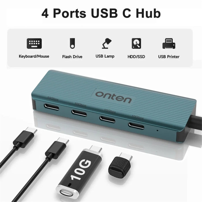 ONTEN UC620 15cm Cable Type-C to 4xUSB-C USB3.2 Gen2 Ports USB Hub Laptop Phone Adapter - 3