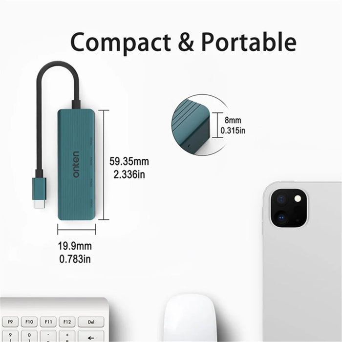 ONTEN UC620 15cm Cable Type-C to 4xUSB-C USB3.2 Gen2 Ports USB Hub Laptop Phone Adapter - 7
