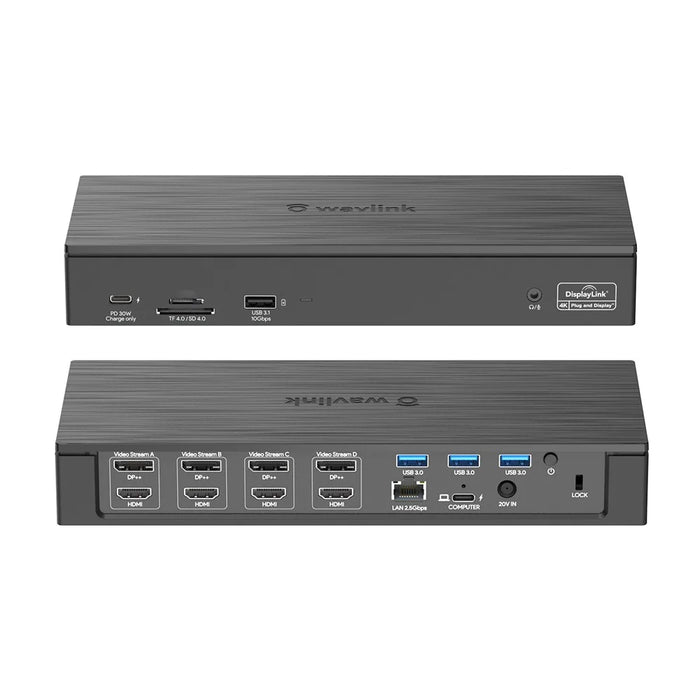 WAVLINK 5K Quadruple Display USB C Universal Docking Station 18-in-1 Laptop Dock DP / HD PD 100W for Macbook / Windows - US Plug - 2