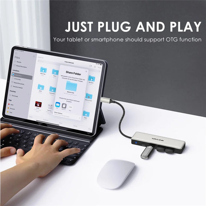 WAVLINK UH30420 Aluminum Alloy USB Hub 4-Port 10Gbps High Speed ??USB3.2 Gen2 Distributor - 5