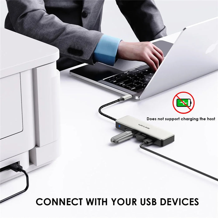 WAVLINK UH30420 Aluminum Alloy USB Hub 4-Port 10Gbps High Speed ??USB3.2 Gen2 Distributor - 7
