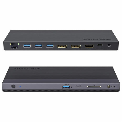 WAVLINK UMD01R Pro 13-in-1 Laptop Docking Station 2x Displayport and HD 4x USB 3.0 SD / TF Card Reader - US Plug - 1