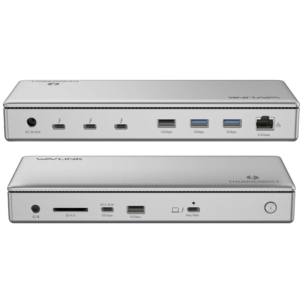 WAVLINK UTD43 PRO 12-in-1 Thunderbolt 4 Docking Station Support Single 8K / Dual 4K Display 40Gbps Transmission - US Plug - 1