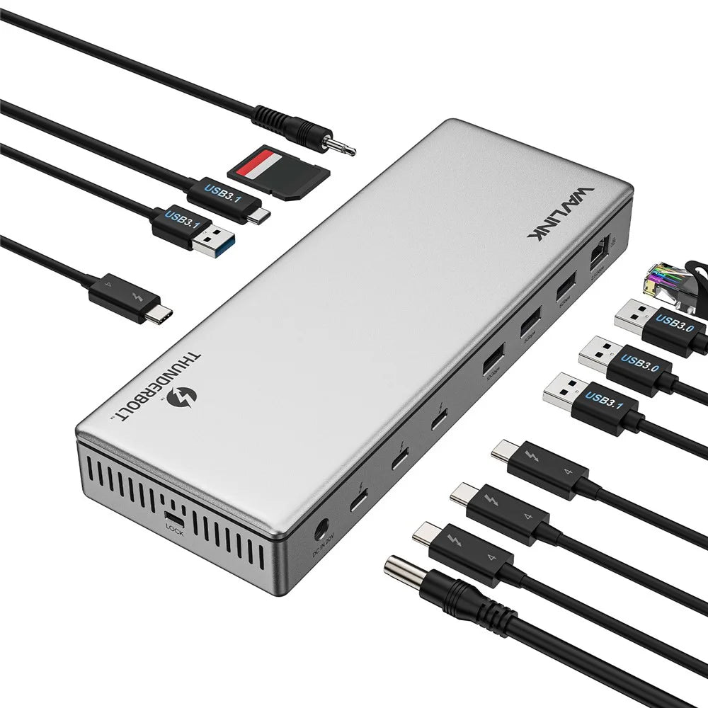WAVLINK UTD43 PRO 12-in-1 Thunderbolt 4 Docking Station Support Single 8K / Dual 4K Display 40Gbps Transmission - US Plug - 2