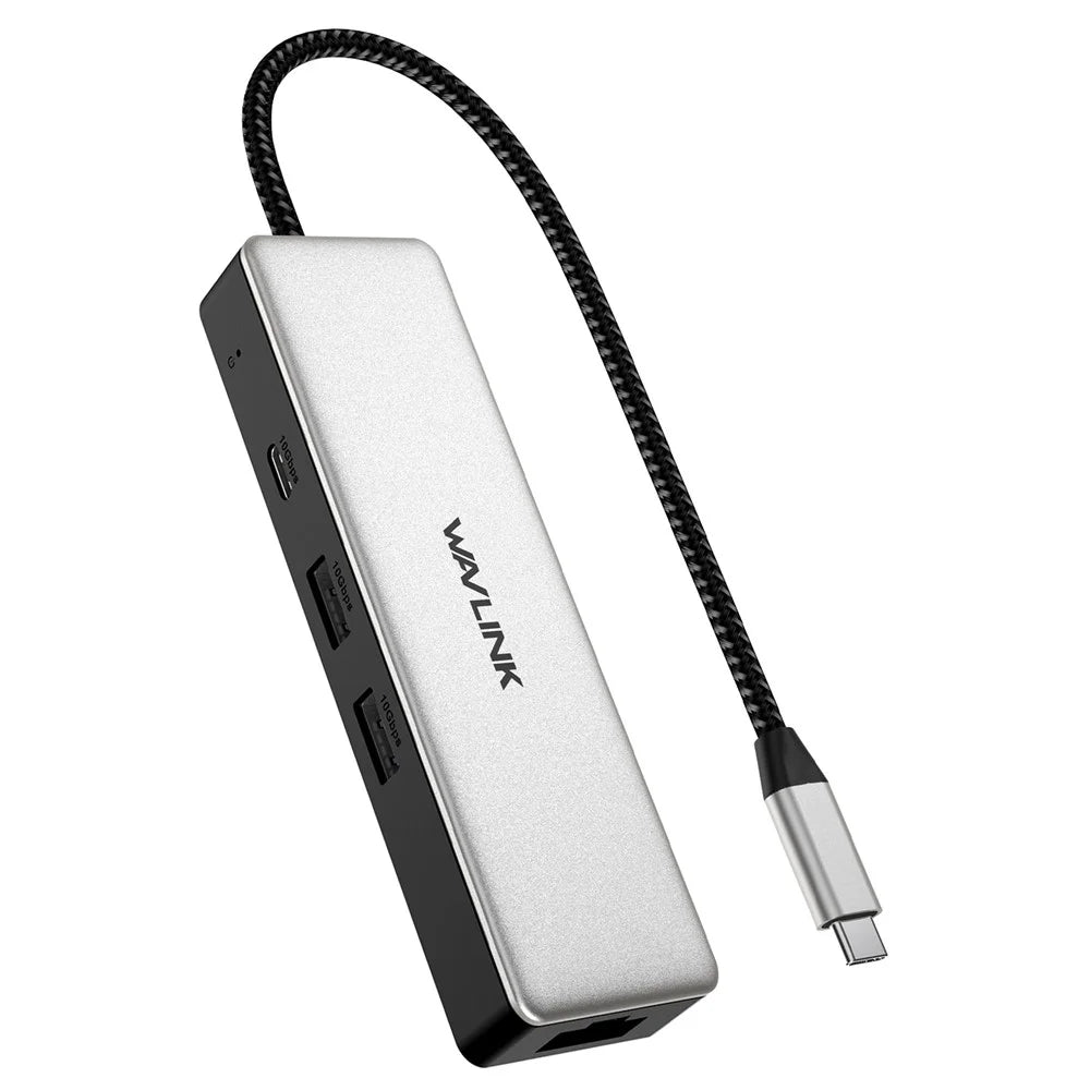 WAVLINK UH3032G 3-port USB C Hub with RJ45 Gigabit Ethernet Adapter for MacBook Pro / Chromebook - 1