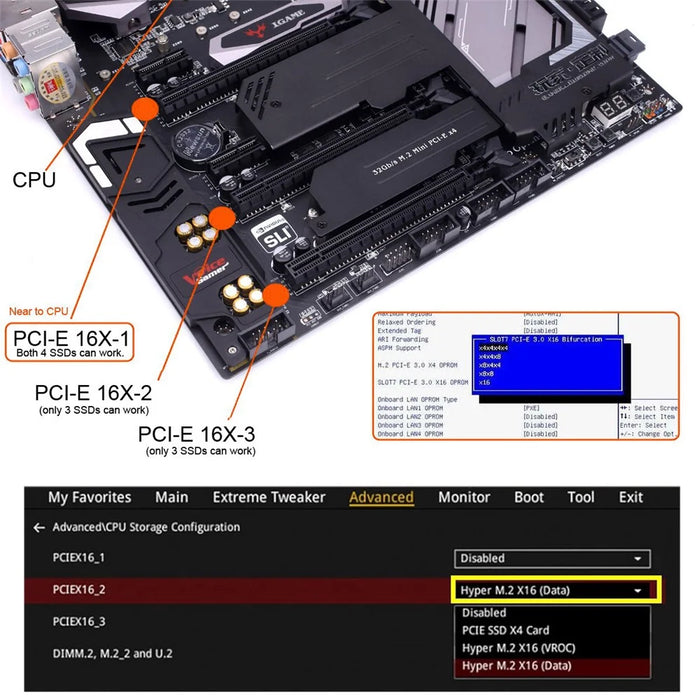 SA-012-LP Low Profile Dual 2x NVME M.2 SSD to PCIE Express Gen4 X8 X16 Raid Card VROC Raid0 Hyper Adapter - 3