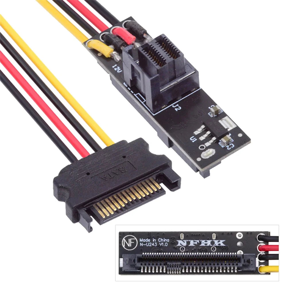 SFF-8643 PCI-E 4.0 Female to U.2 SFF-8639 U.3 NVME Pcie PCI-Express SSD Adapter for Mainboard - 1