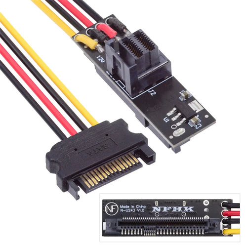 SFF-8643 PCI-E 4.0 Female to U.2 SFF-8639 U.3 NVME Pcie PCI-Express SSD Adapter for Mainboard - 1