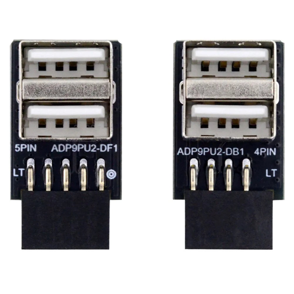 U2-029-AF002 2Pcs / Set 9Pin 10Pin Motherboard Female Header to Dual USB 2.0 Female Adapter Horizontal Type - 2