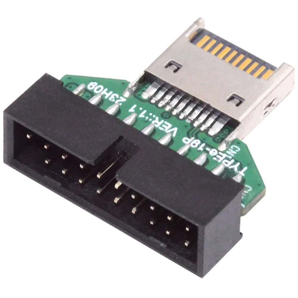 UC-141-TC004 Type-E IDC Socket USB 3.1 Front Panel Header to USB 3.0 20Pin Header Extension Adapter for Desktop Motherboard - 1