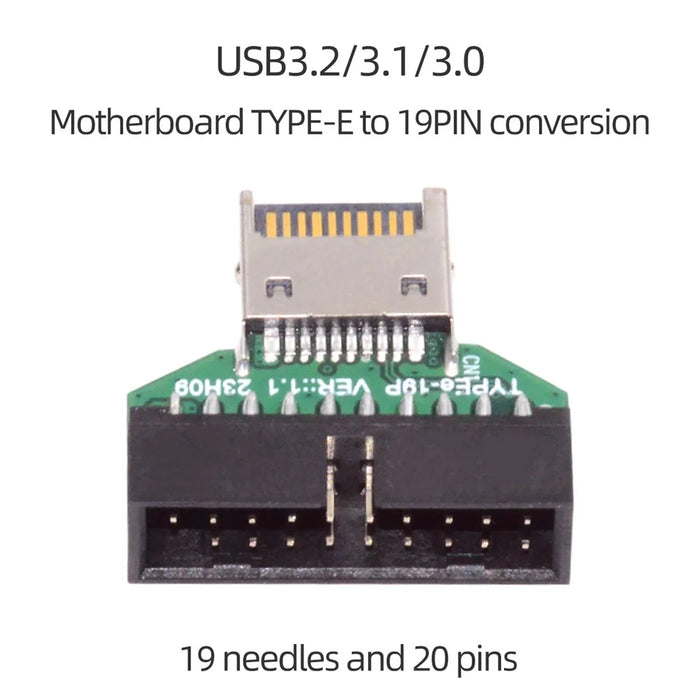 UC-141-TC004 Type-E IDC Socket USB 3.1 Front Panel Header to USB 3.0 20Pin Header Extension Adapter for Desktop Motherboard - 6