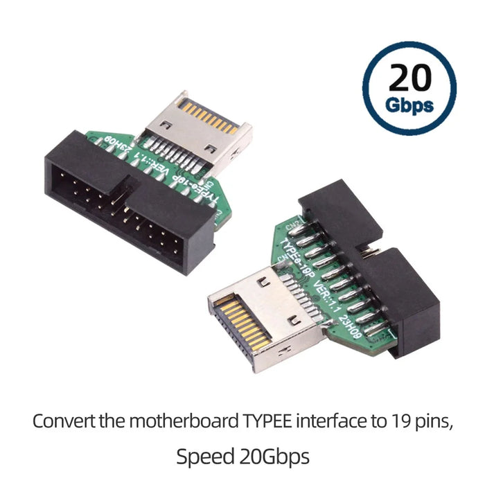UC-141-TC004 Type-E IDC Socket USB 3.1 Front Panel Header to USB 3.0 20Pin Header Extension Adapter for Desktop Motherboard - 7
