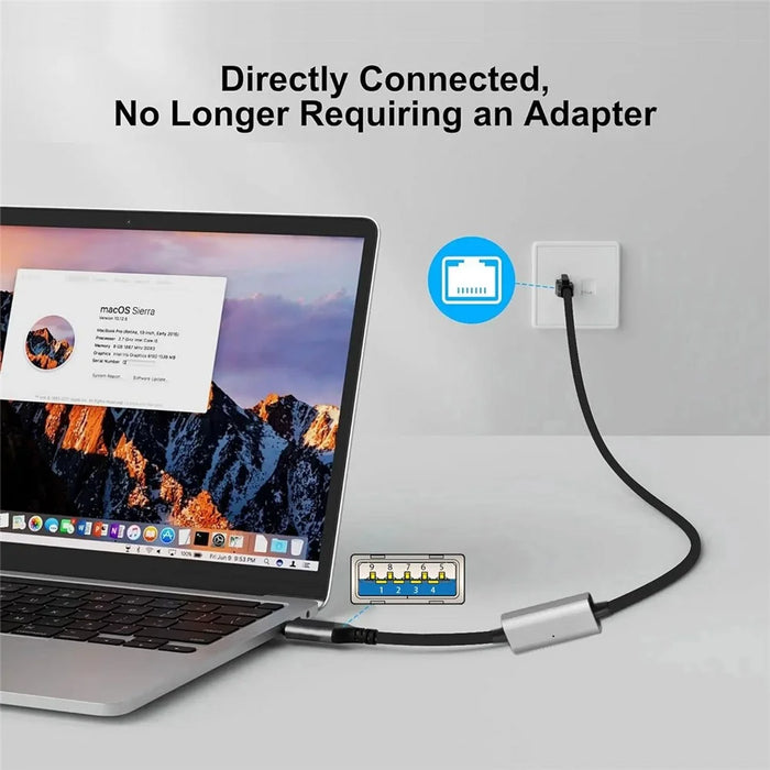 UT-024-AM 1.2m USB to Ethernet Cable USB-A 3.0 to RJ45 Male Cord 1000Mbps Gigabit LAN Network Compatible with USB2.0, AX88179 Chip - 6