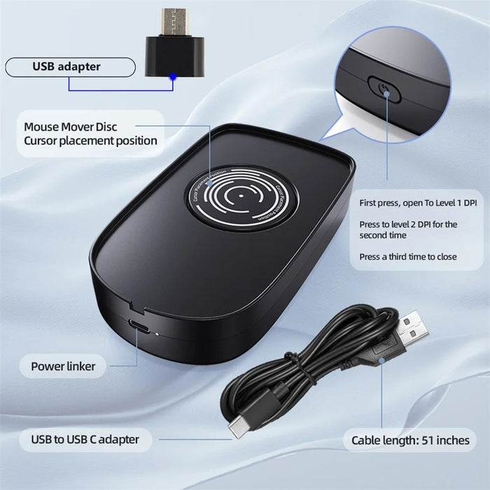 H26 Mouse Jiggler 5V 1A Simulate Mouse Mover Keeps PC Active Wired Wireless Mouse Wiggler - 7