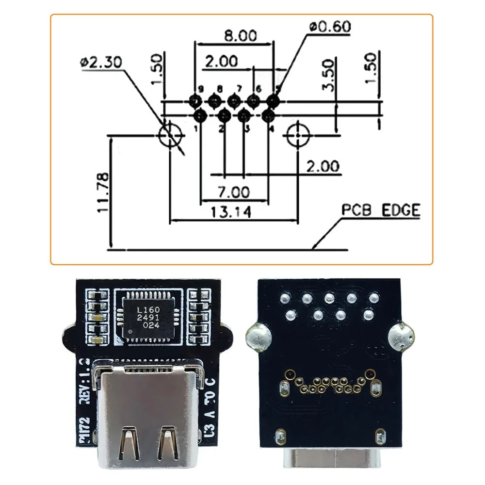 CN-031 DIY Type-C Female Socket Connector with VL160 Chipset Replace for USB3.0 Type-A DIP Female - 4