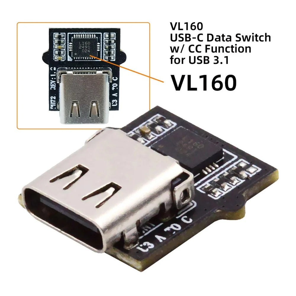 CN-031 DIY Type-C Female Socket Connector with VL160 Chipset Replace for USB3.0 Type-A DIP Female - 6