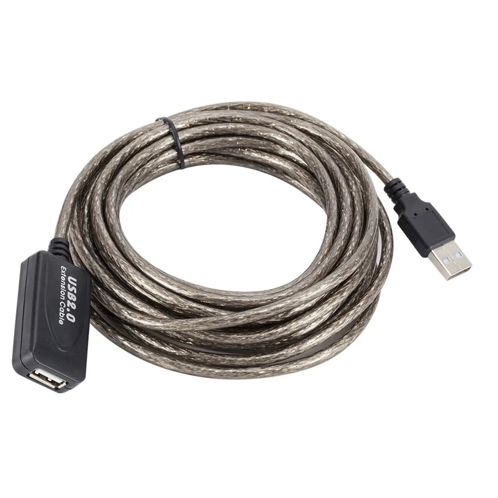 5m USB Adapter Cord 480Mbps High-speed Data Transmission Extender Cable Male to Female USB 2.0 Extension Cable Active Repeater Cable - 1