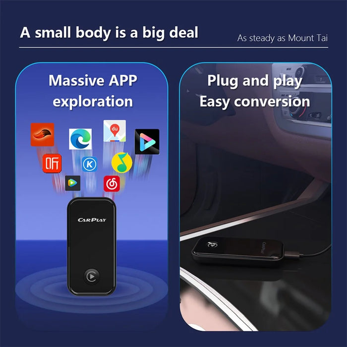 CP100 CarPlay Wireless Adapter 2.4G 5G WiFi Wired to Wireless Conversion Smart Box - 3