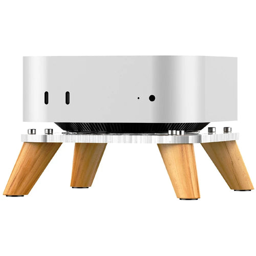 AODUKE AJM4-4 For Mac Mini M4  /  M4 Pro Mini PC Stand Wood Cooling Vertical Base - 1