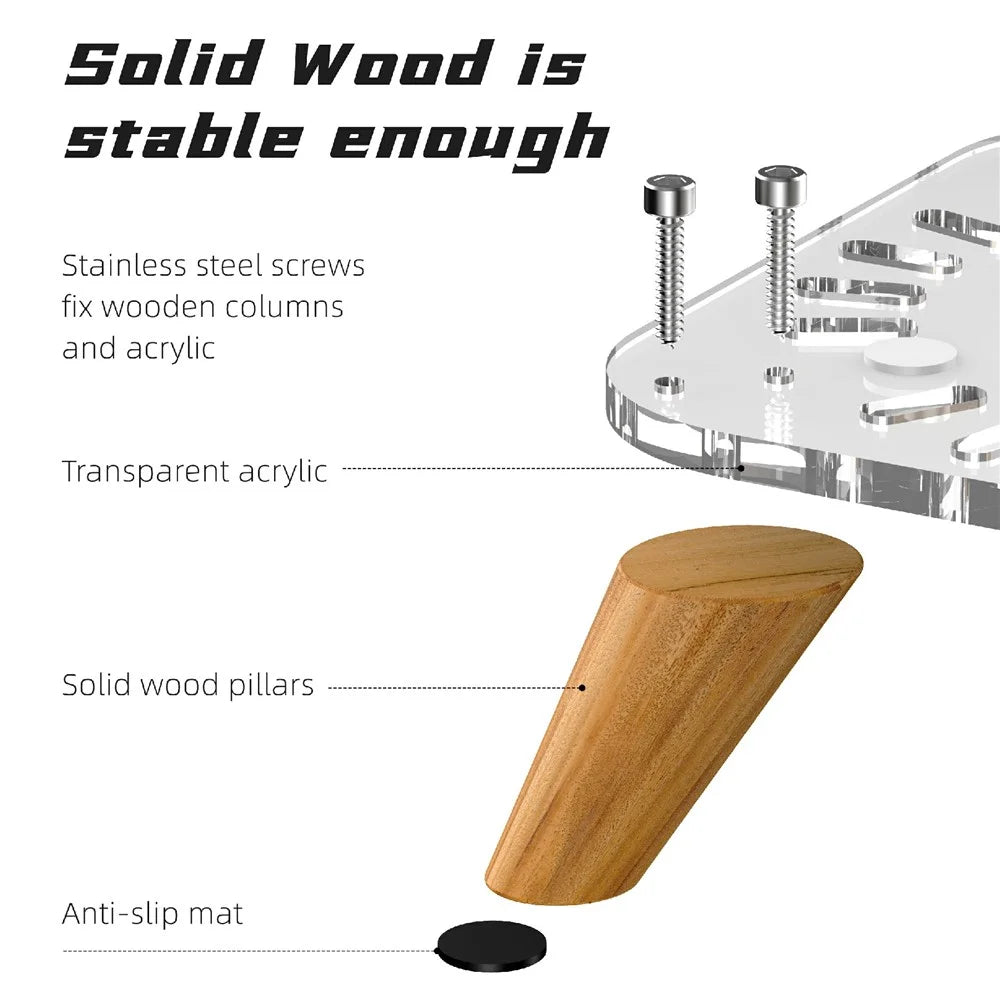 AODUKE AJM4-4 For Mac Mini M4  /  M4 Pro Mini PC Stand Wood Cooling Vertical Base - 2