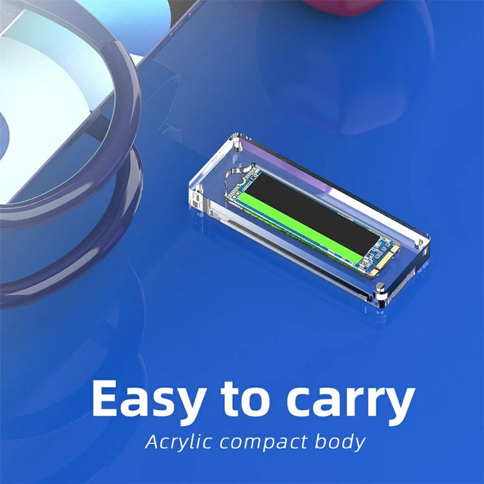 AJCX01M2 M.2 SSD Transparent Magnetic Storage Case for SATA 2280mm Single Slot Acrylic Box - 4