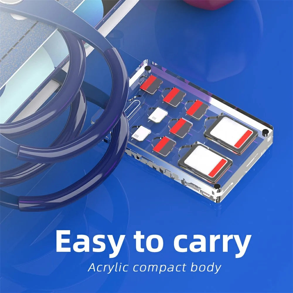 Transparent Magnetic Nano SIM Card Case SD TF Card Eject Pin Slots Protection Manager Display Acrylic Box - 4