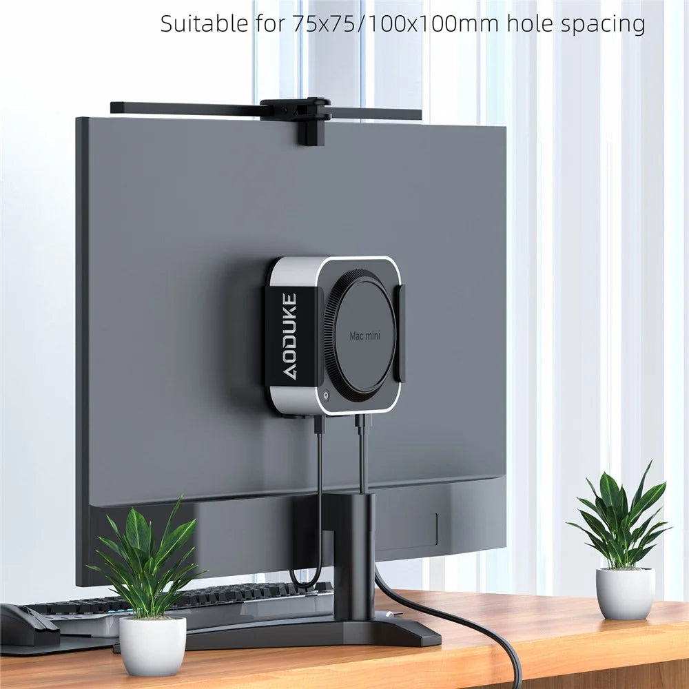 AJM4-B For Mac Mini M4  /  M4 Pro Mini PC Stand Aluminum Alloy Under Desk Mounting Bracket - 7