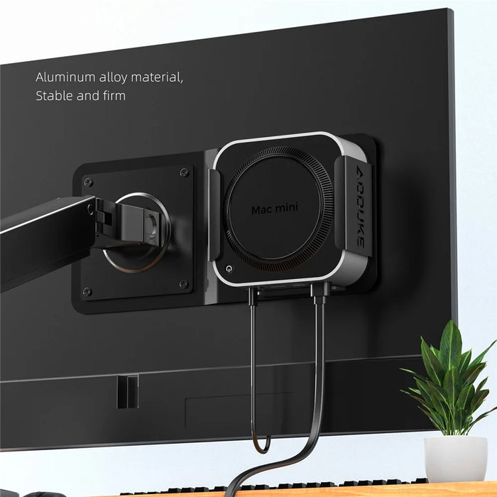 AJM4-BMAX For Mac Mini M4  /  M4 Pro Mini PC Stand Aluminum Alloy Under Desk Mounting Bracket Hanging Rack - 4