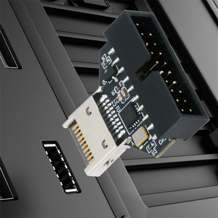 UC-141-TC005 Type-E IDC Socket USB 3.1 Front Panel Header to USB 3.0 20Pin Header Extension Adapter with CH334P Chip - 6