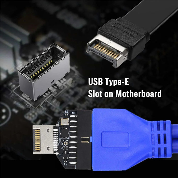 UC-141-TC005 Type-E IDC Socket USB 3.1 Front Panel Header to USB 3.0 20Pin Header Extension Adapter with CH334P Chip - 7