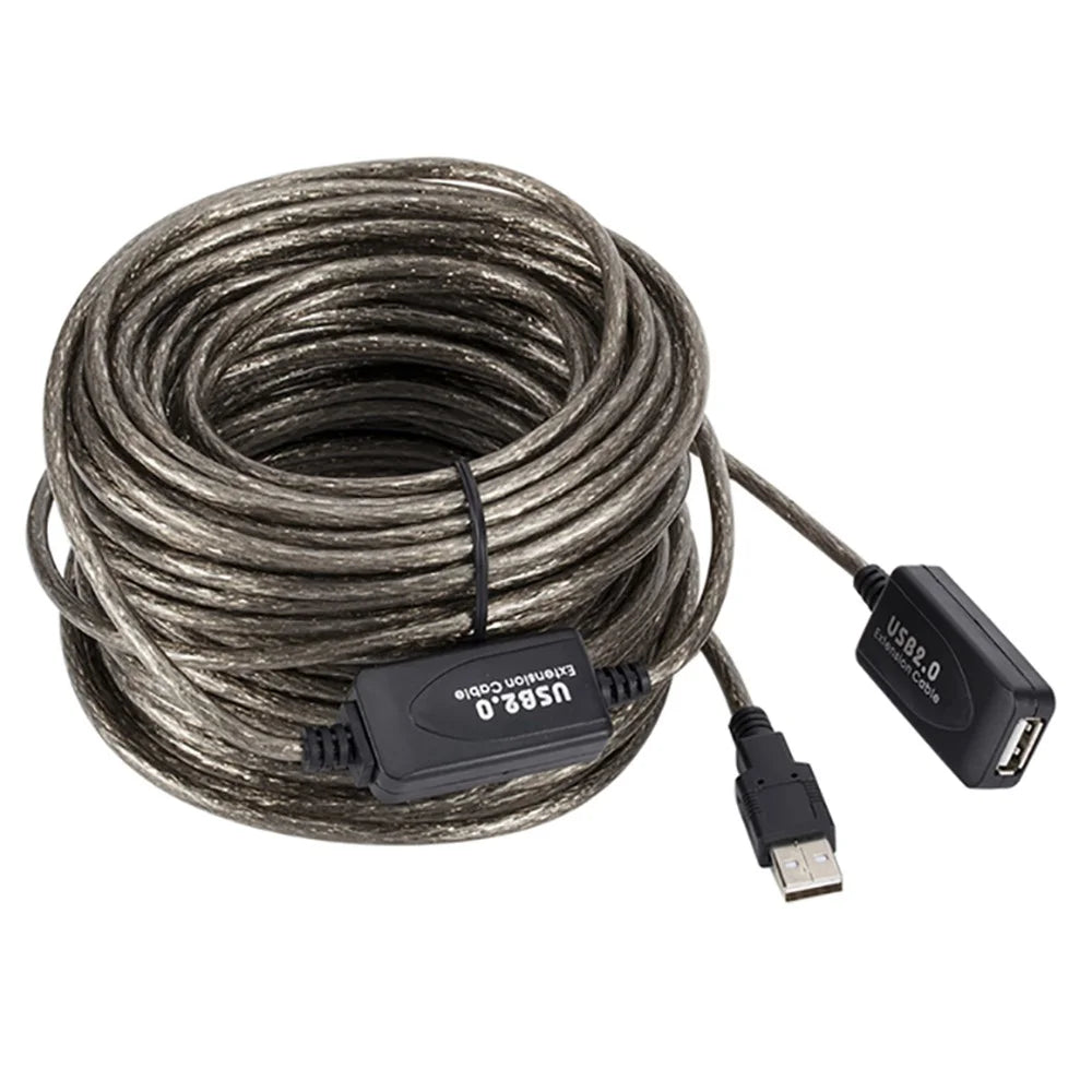 20m Male to Female USB 2.0 Extension Cable Active Repeater Cable USB Adapter Cord 480Mbps High-speed Data Transmission Extender Cable - 1