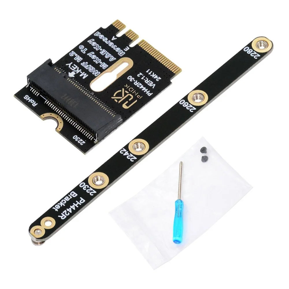 EP-043-BK NGFF A+E-Key Male to NVME M-Key Female Extension Adapter for Laptop Mainboard SSD - 1