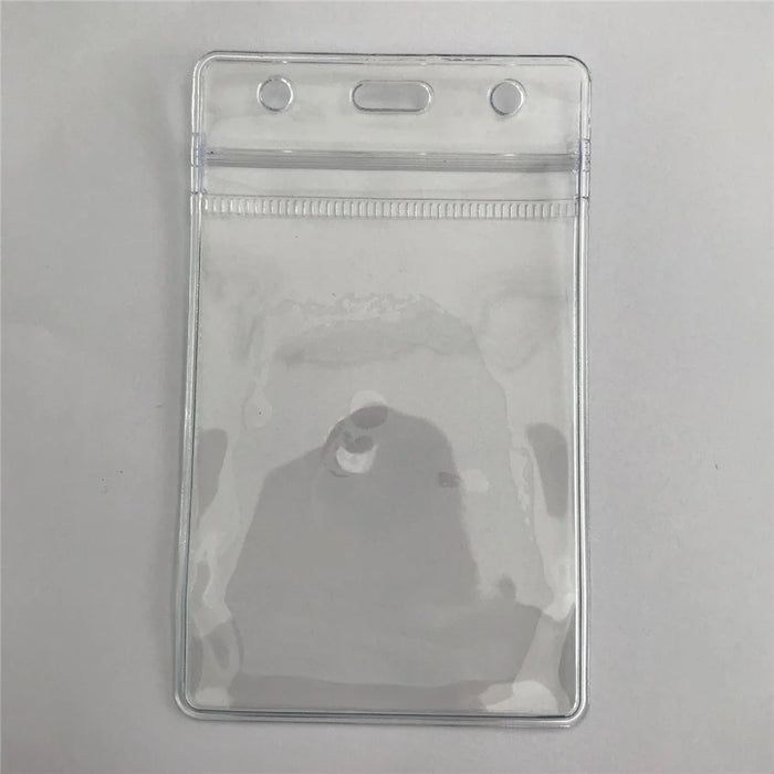 10Pcs Vertical Clear Waterproof ID Card Holder PVC Sealable Badge Protector - 6