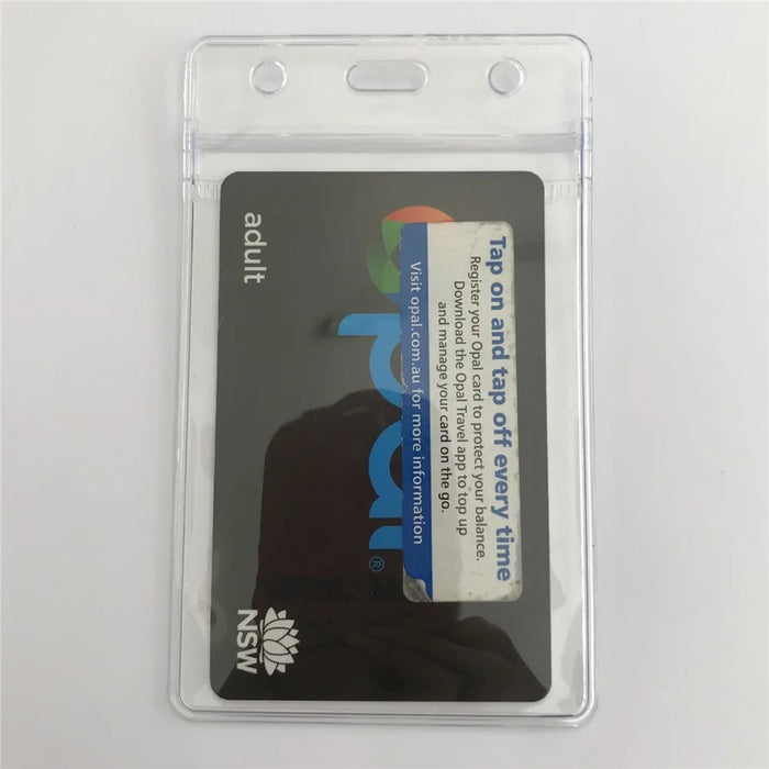 10Pcs Vertical Clear Waterproof ID Card Holder PVC Sealable Badge Protector - 7