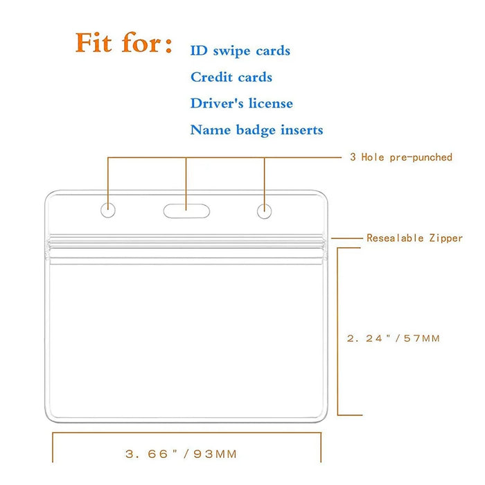 10Pcs Horizontal Clear Waterproof ID Card Holder PVC Sealable Protective Sleeve - 5