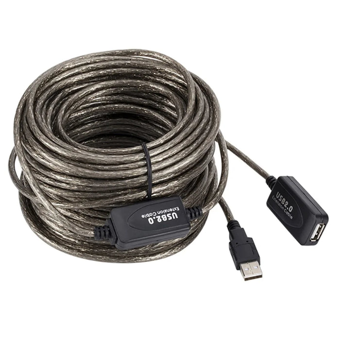 25m USB 2.0 Extension Cable Male to Female Active Repeater Cable USB Adapter Cord 480Mbps High-speed Data Transmission Extender Cable - 1