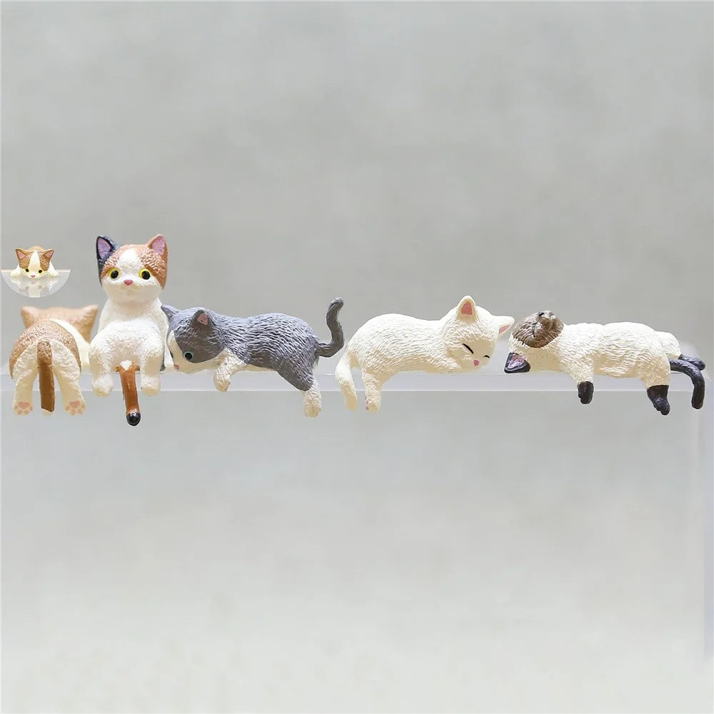 Cute Cat Figurine Desk Ornament Figure Cup Lid Decor Computer Decoration for Home  /  Office  /  Car - Cat 7 - 2