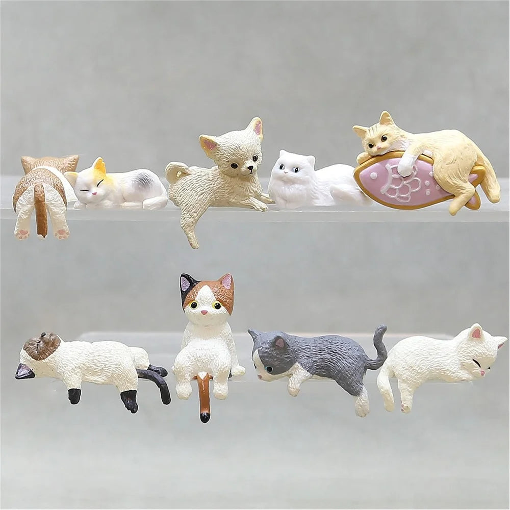 Cute Cat Figurine Desk Ornament Figure Cup Lid Decor Computer Decoration for Home  /  Office  /  Car - Cat 7 - 3