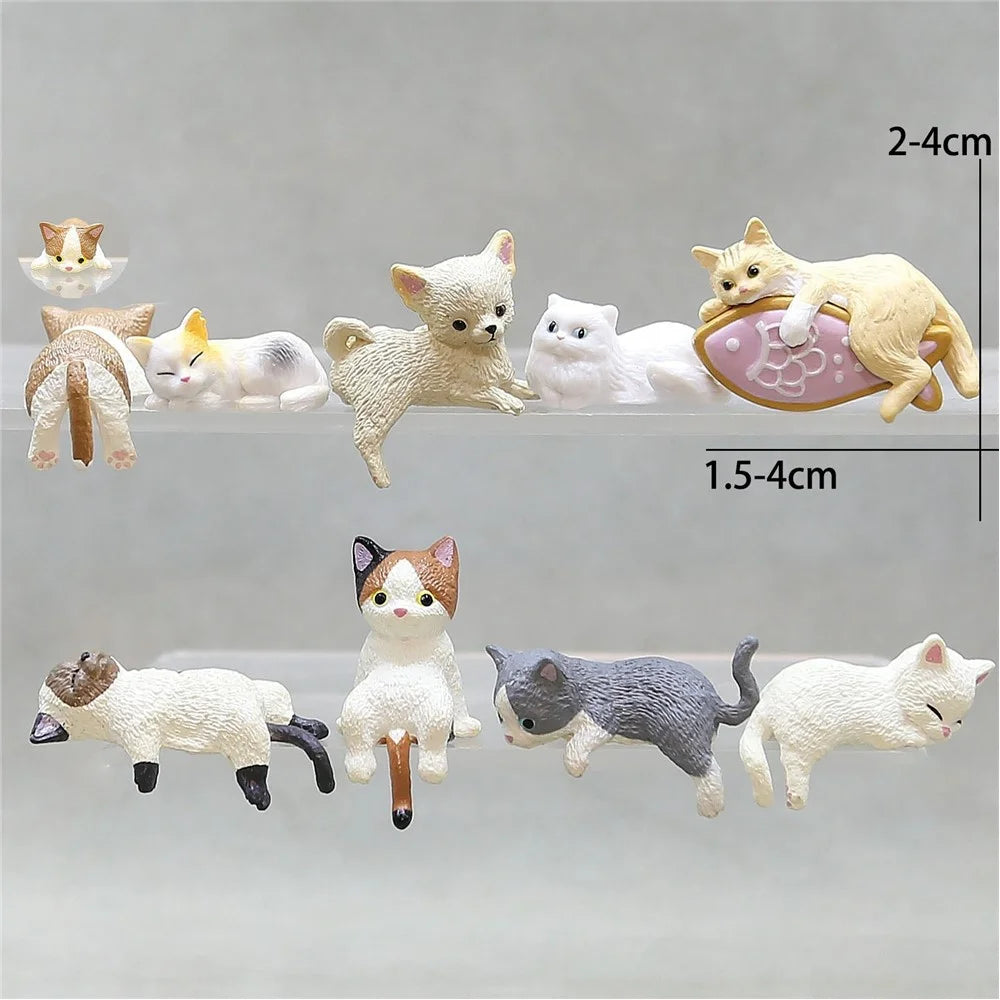 Cute Cat Figurine Desk Ornament Figure Cup Lid Decor Computer Decoration for Home  /  Office  /  Car - Cat 7 - 5