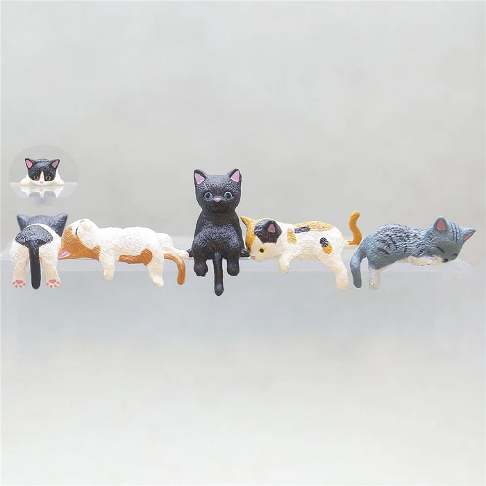 5Pcs Cute Cat Figurines PVC Figure for Cup Lid / Laptop / Car Decorations - 1
