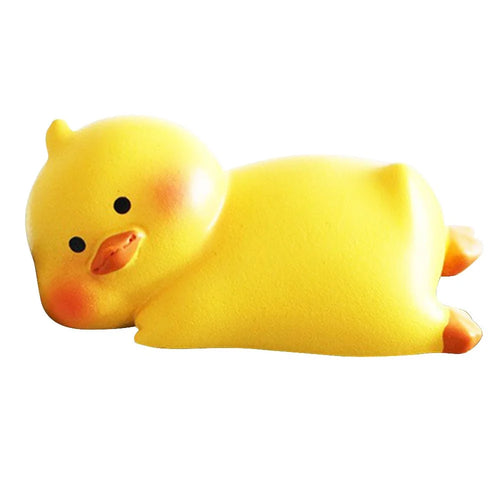 BB2453 Mini Lying Animal Figurines Desk Ornaments Adhesive Resin Craft Figures for Home / Office Decor - Duck - 1