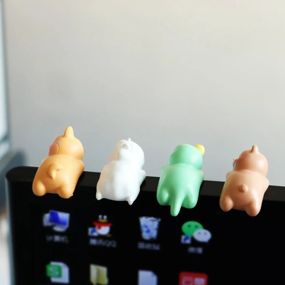BB2453 Mini Lying Animal Figurines Desk Ornaments Adhesive Resin Craft Figures for Home / Office Decor - Duck - 6