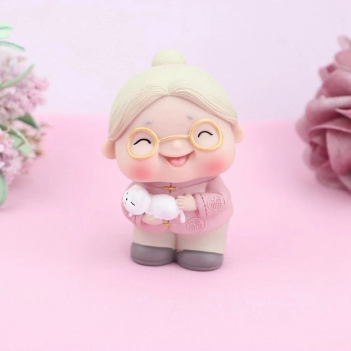2396 Cute Elderly Couple Figures for Birthday Cake Decoration Figurine Baking Accessories - Old Lady - 2