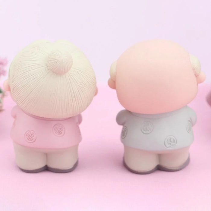 2396 Cute Elderly Couple Figures for Birthday Cake Decoration Figurine Baking Accessories - Old Lady - 5