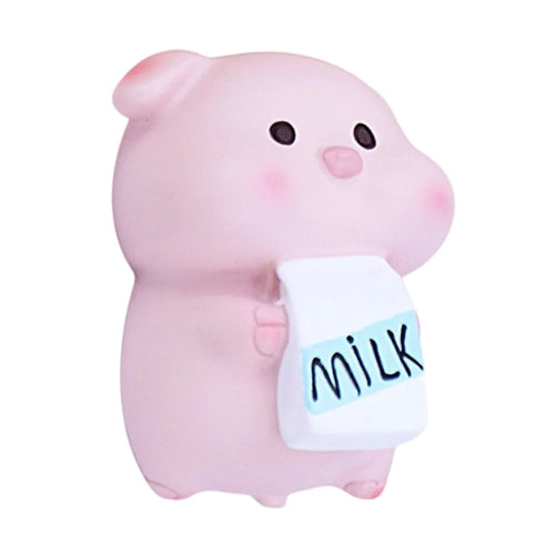 002 Mini Pig Figures Desktop Decor Office Table Ornaments Resin Cute Animal Figurines for Home / Office - 002A - 1