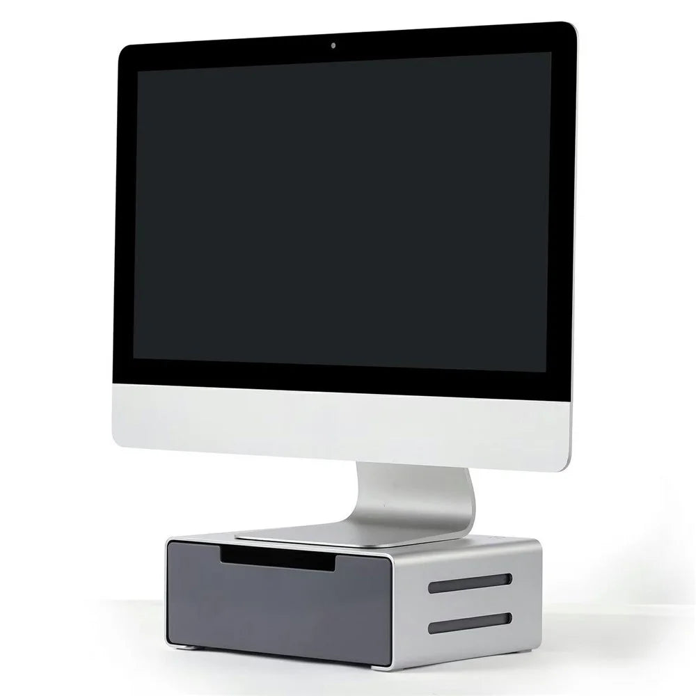 L26-1 Computer Monitor Laptop Stand Riser Aluminum Alloy Desktop Organizer with Drawer - 2