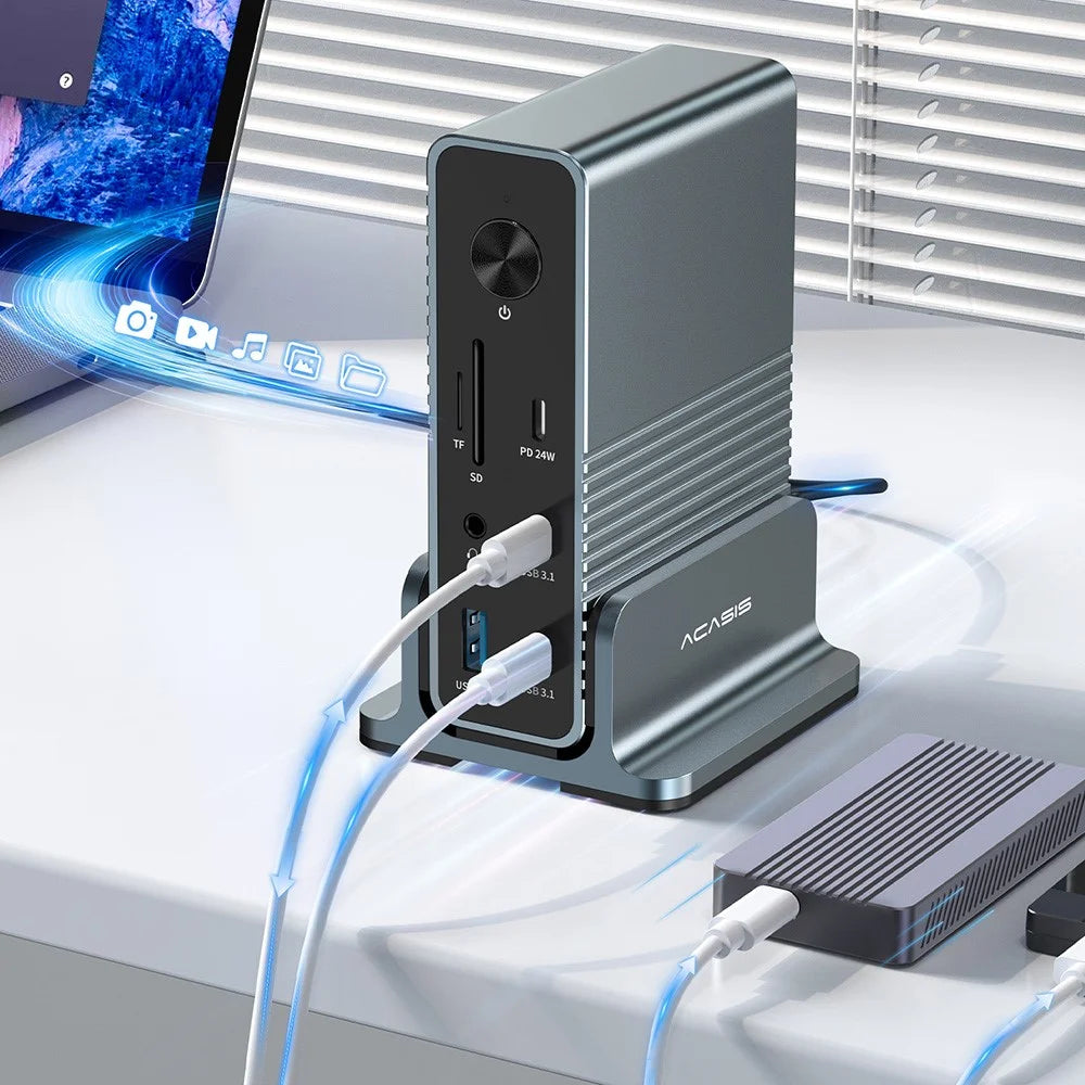 ACASIS DS-7A15 15 in 1 USB-C Hub 100W PD 4K 60Hz Compatible with Thunderbolt 3 / 4 Docking Station - 3