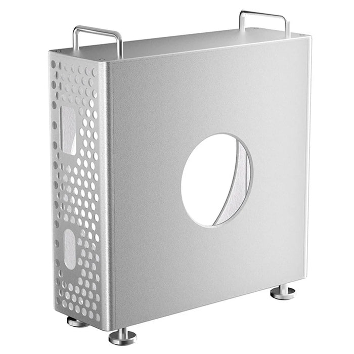 For Apple Mac Mini M4  /  M4 Pro 2024 Protective Case Computer Host Aluminum Alloy Shell with Anti-Slip Silicone Feet - Silver - 1