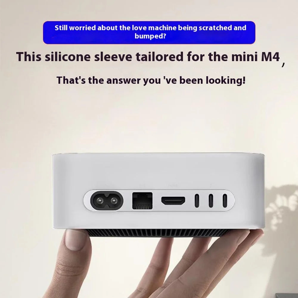 For Apple Mac Mini M4 / M4 Pro 2024 Silicone Case Computer Host Anti-Slip Shockproof Protective Cover - Transparent - 5