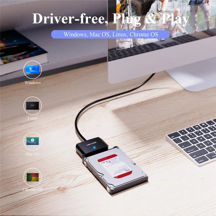 WAVLINK WL-ST345A USB 3.0 to SATA III Hard Drive Adapter Cable 5Gbps Data Transfer Converter - 2